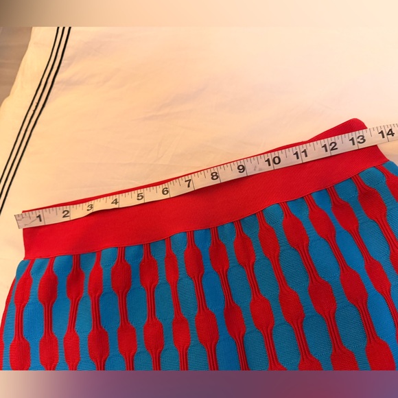 TORY BURCH Bubble Stripe Skirt blue & red - Picture 8 of 8